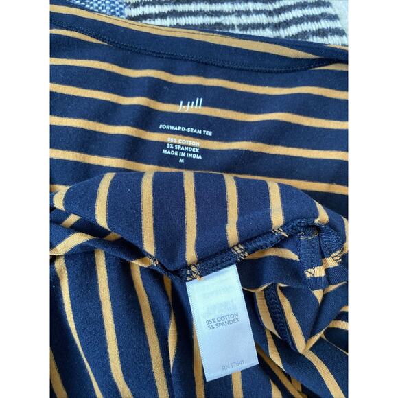 J Jill M Stripe Forward Seam Long Sleeve T-shirt Peasant Ruffle Lot of 2 Tops - Picture 7 of 14